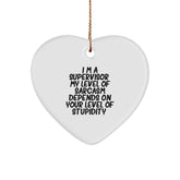 Funny Supervisor Gifts from Friends - Heart Ornament for Supervisor with Sarcasm Quote, Christmas Unique Gifts - Image 1